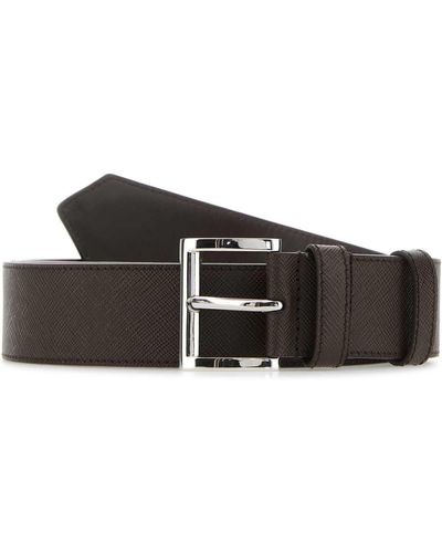 Prada Dark Leather Belt - Black