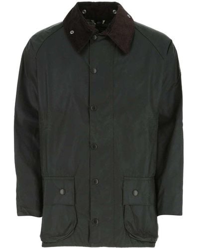 Barbour Beaufort Long Sleeved Wax Jacket - Black