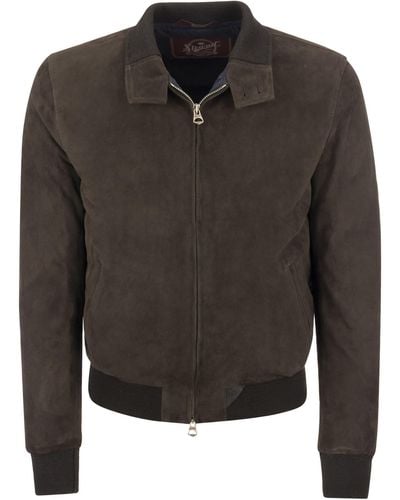 Stewart Suede Leather Jacket - Black