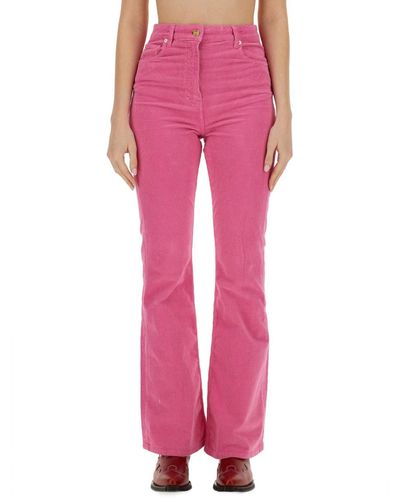 Ganni Ribbed Trousers - Pink