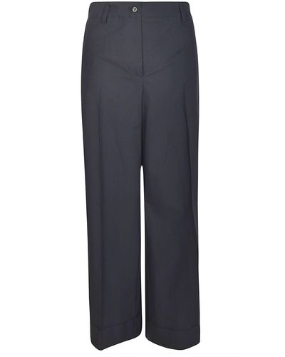 P.A.R.O.S.H. Straight Buttoned Trousers - Blue