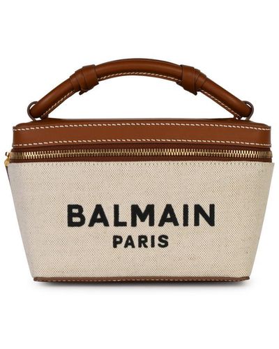 Balmain B-Army Vanity Canvas Bag - Natural
