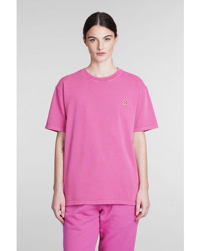 Autry T-shirt In Fuxia Cotton - Pink