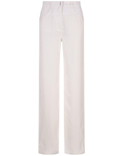 Givenchy Stone Gray Melange Denim Oversized Jeans - White