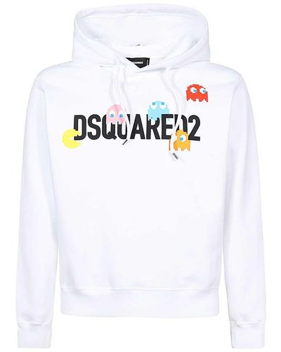 DSquared² Pac- X Cotton Hoodie - White