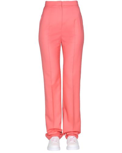 Alexander McQueen Straight Leg Pants - Pink