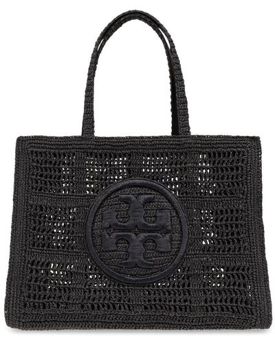 Tory Burch Ella Crochet Large Tote Bag - Black