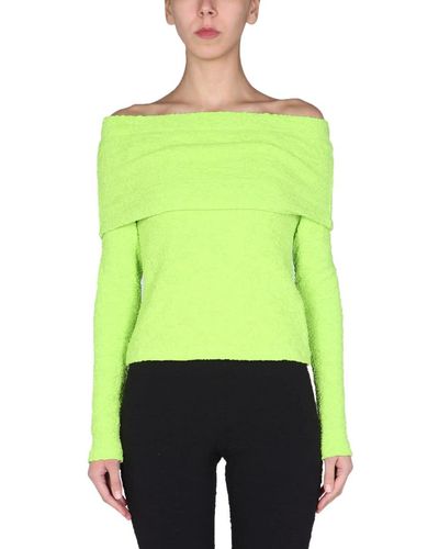 MSGM Boat Neck Top - Green