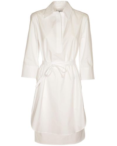 Dondup Belted Long Dress - White