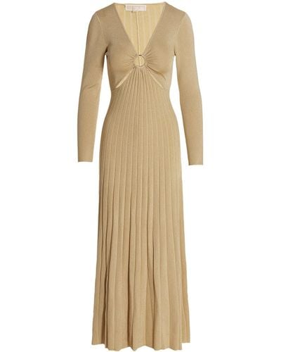 Michael Kors Michael Dress In Stretch Fabric - Natural