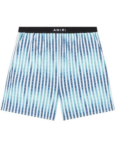 Amiri Logo Tape Shorts - Blue
