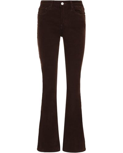 FRAME Le Crop Mini Boot Corduroy Trousers - Brown