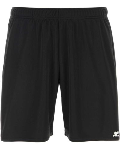 Courreges Polyester Bermuda Shorts - Black