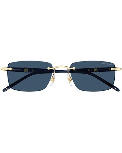 Montblanc Rectangle Frame Sunglasses - Blue