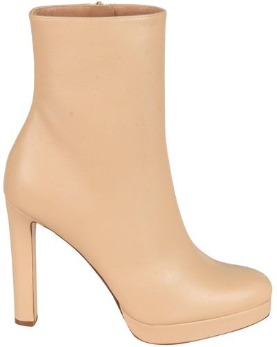 Francesco Russo Side Zip Boots - Natural