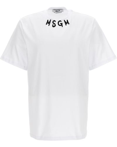 MSGM Logo Print T-shirt White