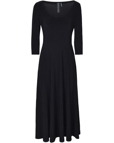 Norma Kamali Boat Neck Long-Length Dress - Black