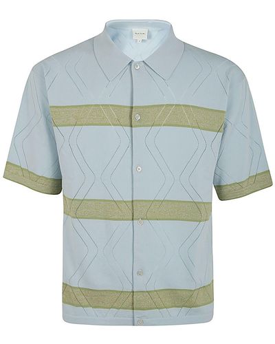 Paul Smith Knitted Ss Shirt - Blue