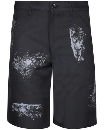 Comme des Garçons Hand Print Bermuda Shorts - Black