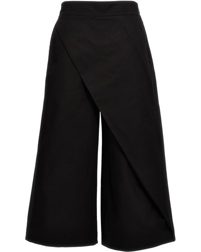 Loewe Wrapped Cropped Wide-leg Pants - Black