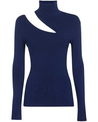 Dondup Knitted Viscosa-Blend Top - Blue