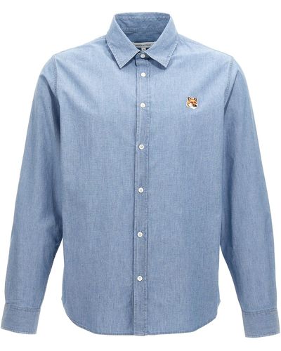 Maison Kitsuné Fox Head Classic Shirt - Blue