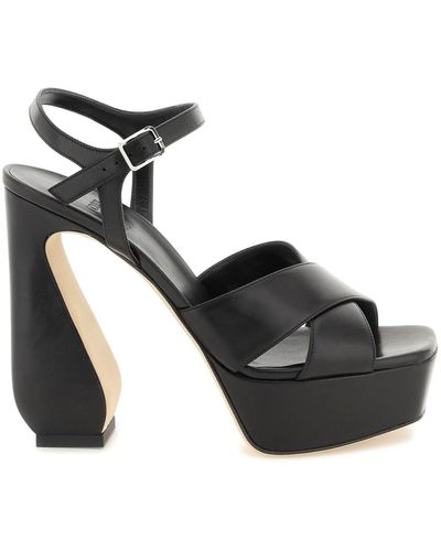 SI ROSSI Leather Sandals - Black