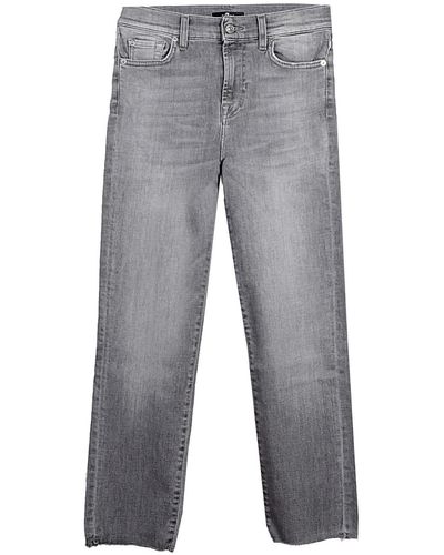7 For All Mankind The Straight Crop Shadow - Gray