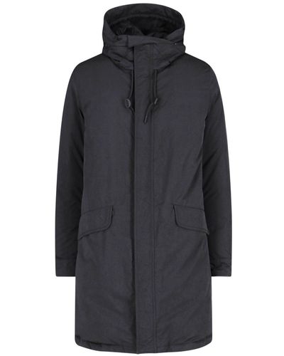 Aspesi Flap-pocketed Hooded Coat - Black
