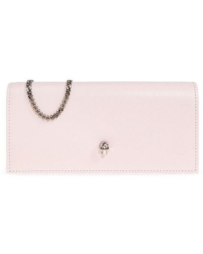 Alexander McQueen Wallet On Chain, - Pink