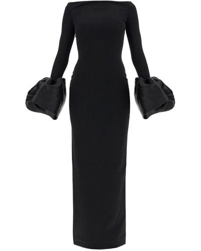 Solace London Long Talia Dress - Black