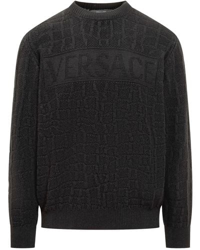 Versace Crocodile Sweater - Black