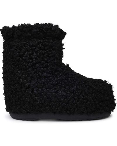 Moon Boot Low-Top Icon Faux Polyester Boots - Black