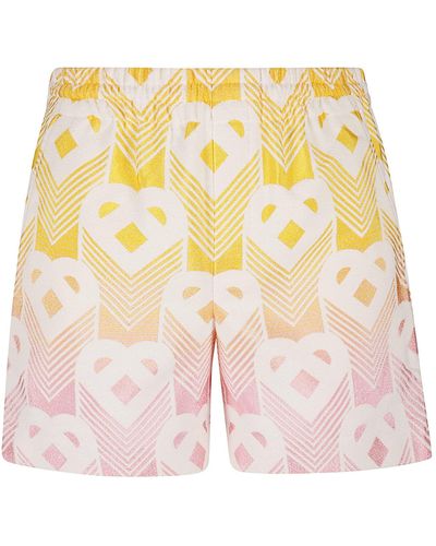 Casablanca And Bermuda Shorts With Logo All Over - Pink