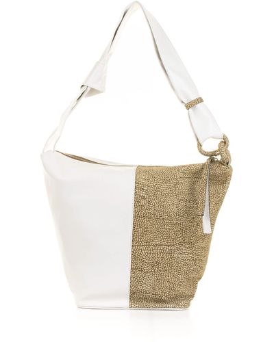 Borbonese Sunset Medium Bucket Bag - White