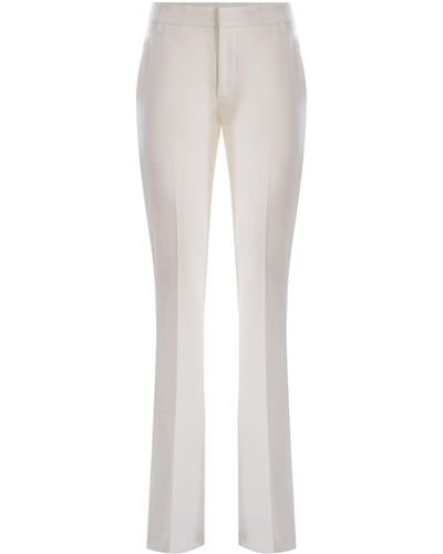Dondup Trousers Lexi Made Of Cool Wool - White