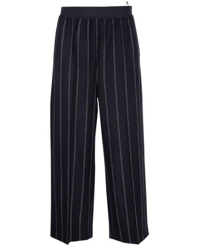 Stella McCartney Striped Cropped Trousers - Blue