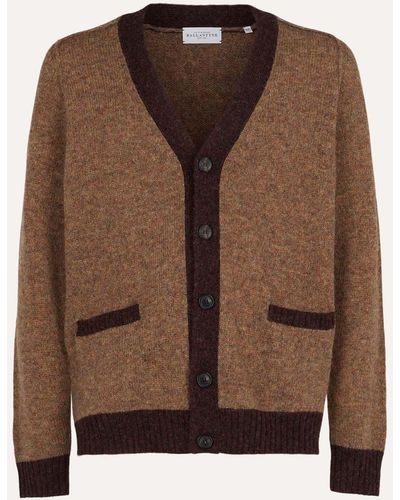 Ballantyne Two-toned Wool Cardigan - Brown