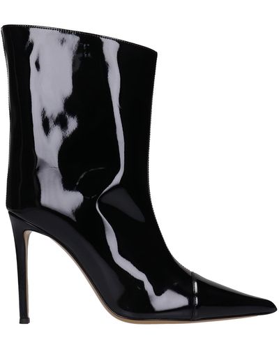 Alexandre Vauthier High Heels Ankle Boots In Patent Leather - Black