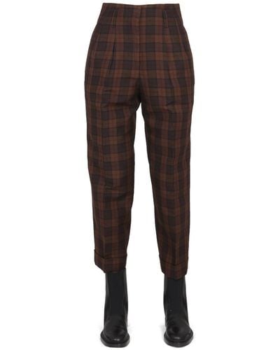 Margaret Howell Stitchpleatcrop Pants - Brown