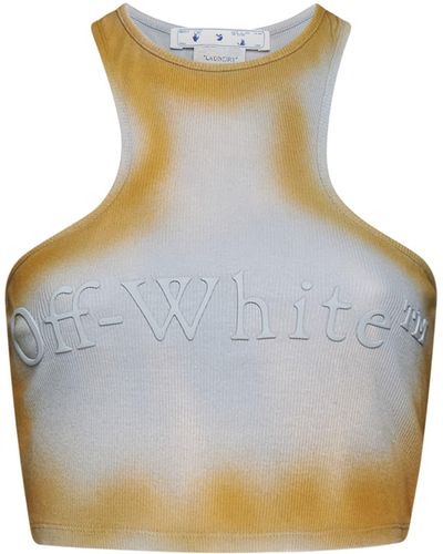 Off-White c/o Virgil Abloh Laundry Logo Cotton Top - Blue