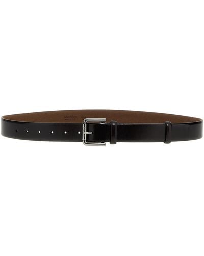 Max Mara Buffered Leather Belt - White