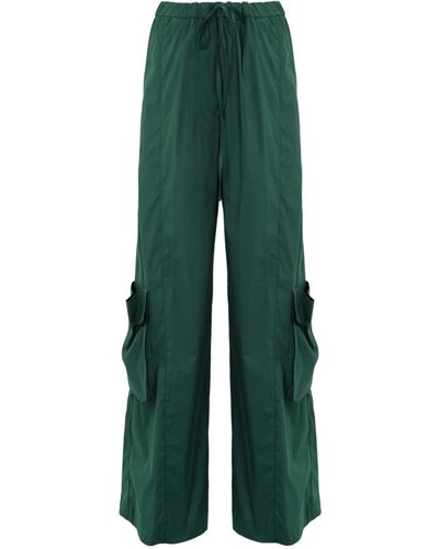Liviana Conti Stretch Poplin Cargo Trousers - Green
