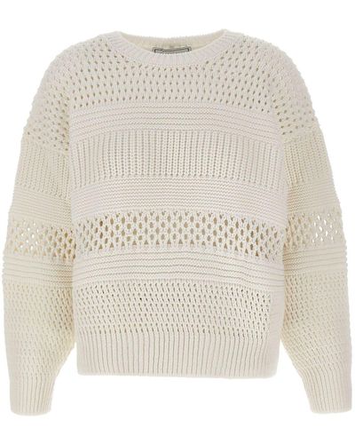 Iceberg Perforated Cotton Sweater - White
