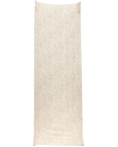 Etro Wool Blend Paisley Scarf - Natural