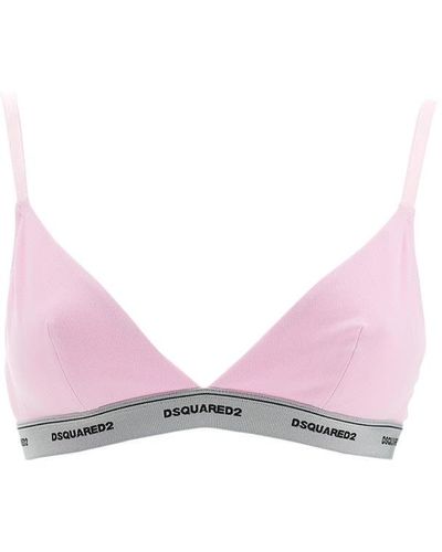 DSquared² Cotton Bralette With Logo - Pink