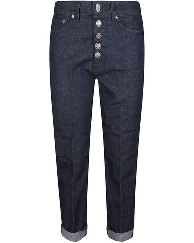 Dondup Buttoned Cropped Jeans - Blue