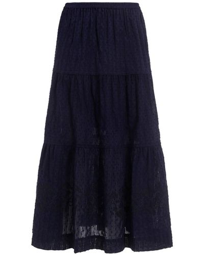 Chloé Cotton Midi Skirt - Blue
