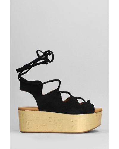 See By Chloé Liana Wedges In Black Suede - Blue