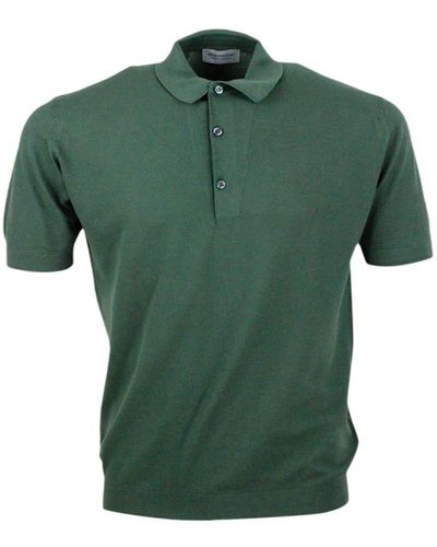John Smedley Short-Sleeved Polo Shirt - Green
